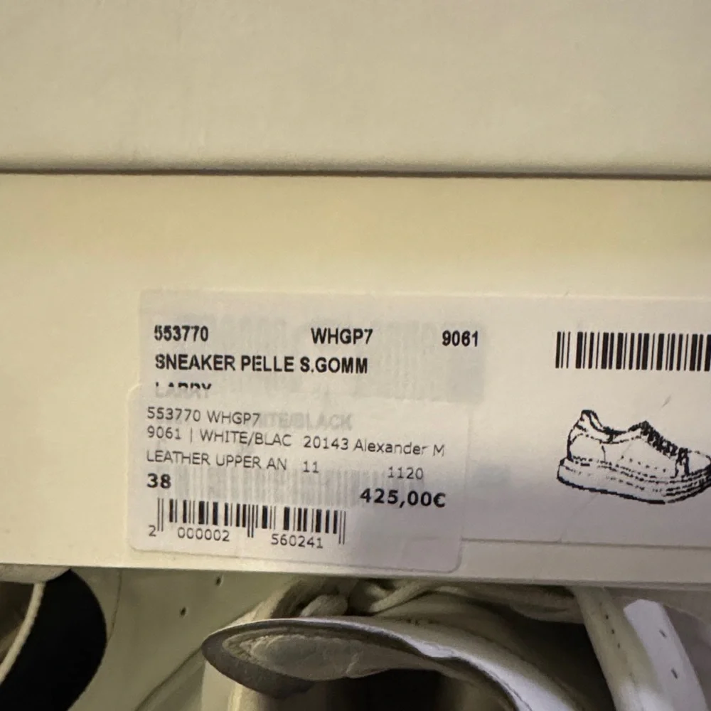 Alexander McQueen White and Black Leather Sneakers - Picture 9 of 9